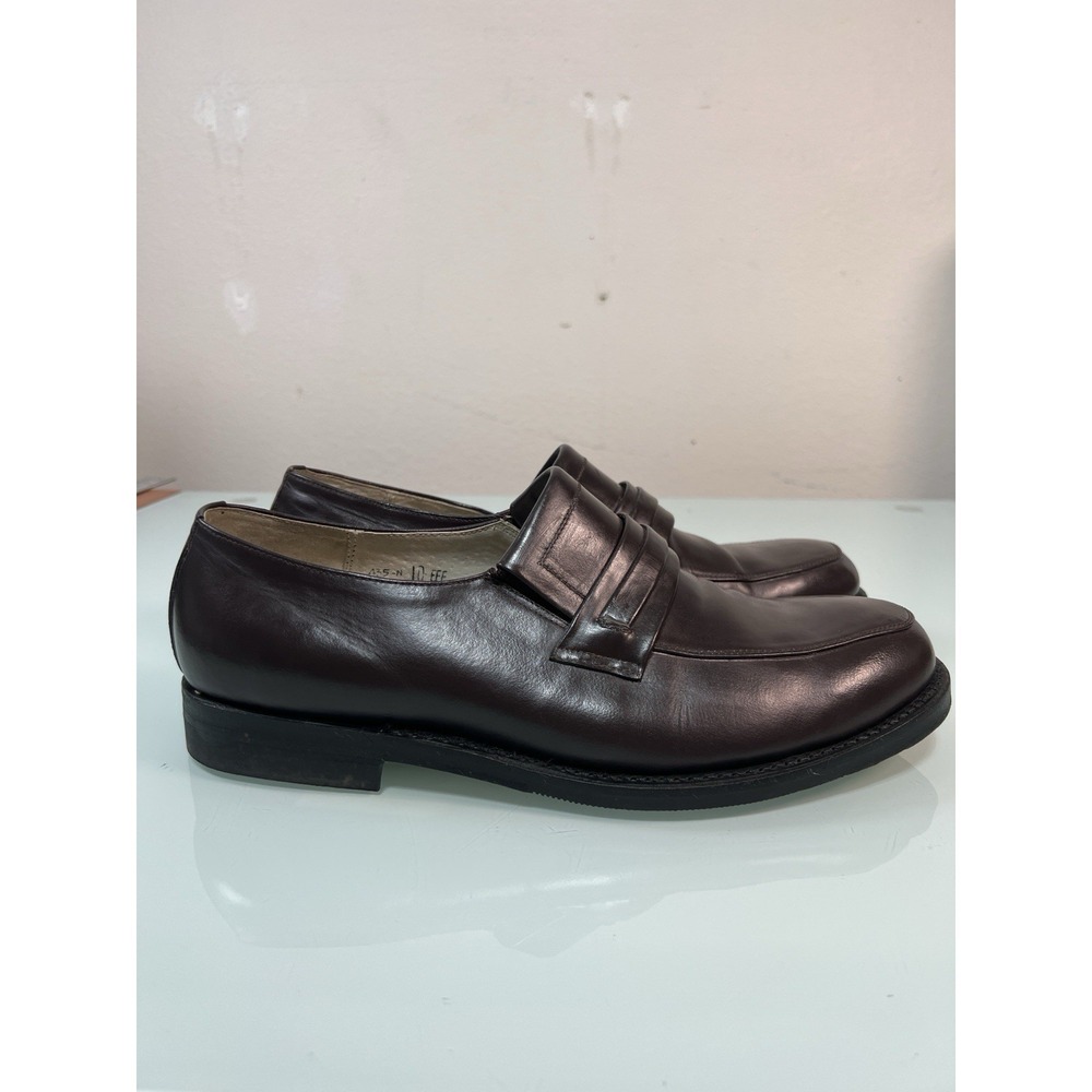 Haband Men's 10 EEE Extra Wide Brown Leather Penny‎ Loafers